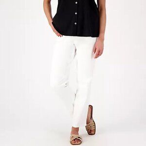 Denim & Co. White Original Waist Stretch Regular Side
